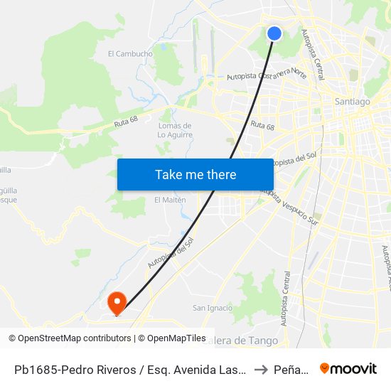 Pb1685-Pedro Riveros / Esq. Avenida Las Torres to Peñaflor map