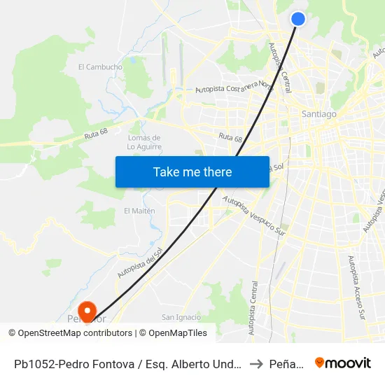 Pb1052-Pedro Fontova / Esq. Alberto Undurraga to Peñaflor map