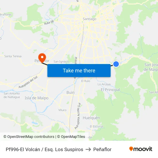 Pf996-El Volcán / Esq. Los Suspiros to Peñaflor map