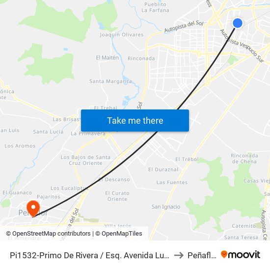 Pi1532-Primo De Rivera / Esq. Avenida Lumen to Peñaflor map