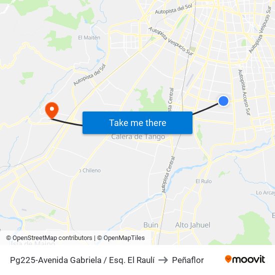 Pg225-Avenida Gabriela / Esq. El Raulí to Peñaflor map