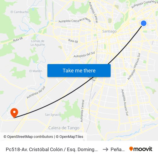 Pc518-Av. Cristóbal Colón / Esq. Domingo Bondi to Peñaflor map