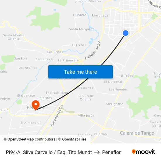 Pi94-A. Silva Carvallo / Esq. Tito Mundt to Peñaflor map