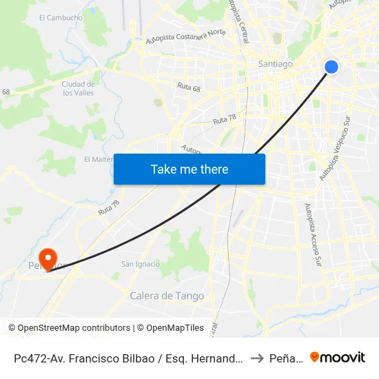 Pc472-Av. Francisco Bilbao / Esq. Hernando De Aguirre to Peñaflor map