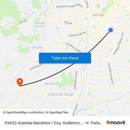 Pd652-Avenida Marathon / Esq. Guillermo Mann to Peñaflor map