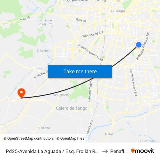 Pd25-Avenida La Aguada / Esq. Froilán Roa to Peñaflor map