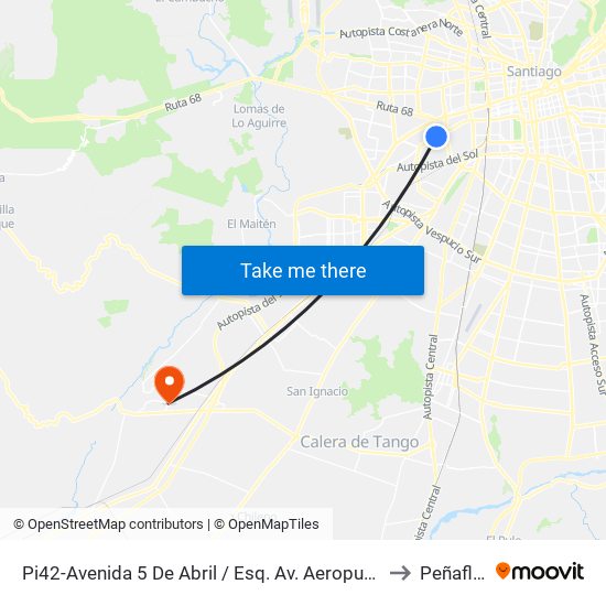 Pi42-Avenida 5 De Abril / Esq. Av. Aeropuerto to Peñaflor map