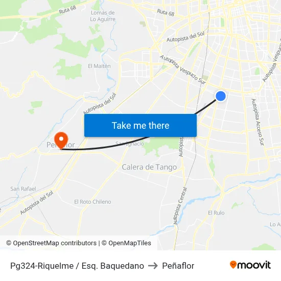 Pg324-Riquelme / Esq. Baquedano to Peñaflor map