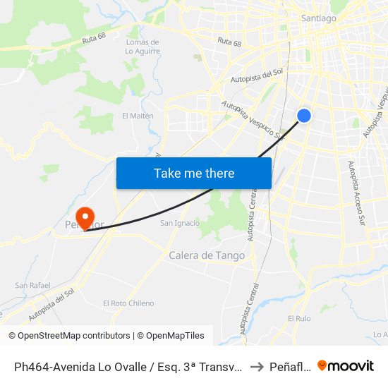 Ph464-Avenida Lo Ovalle / Esq. 3ª Transversal to Peñaflor map