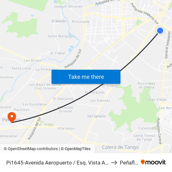 Pi1645-Avenida Aeropuerto / Esq. Vista Alegre to Peñaflor map