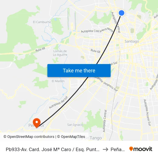 Pb933-Av. Card. José Mª Caro / Esq. Puntiagudo to Peñaflor map