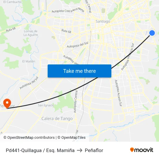 Pd441-Quillagua / Esq. Mamiña to Peñaflor map