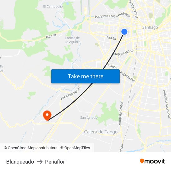 Blanqueado to Peñaflor map