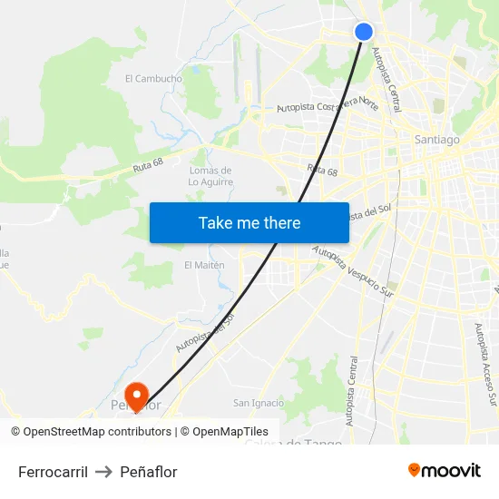 Ferrocarril to Peñaflor map