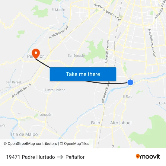 19471 Padre Hurtado to Peñaflor map
