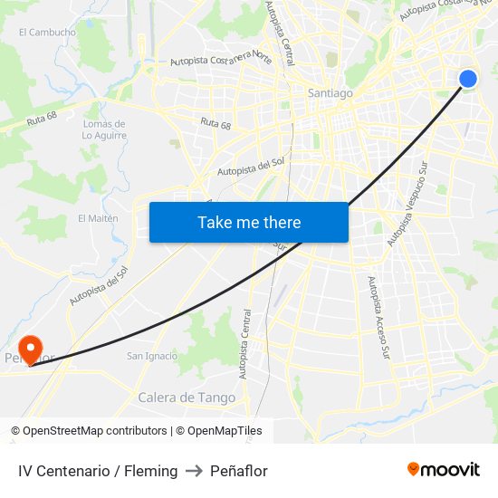 IV Centenario / Fleming to Peñaflor map