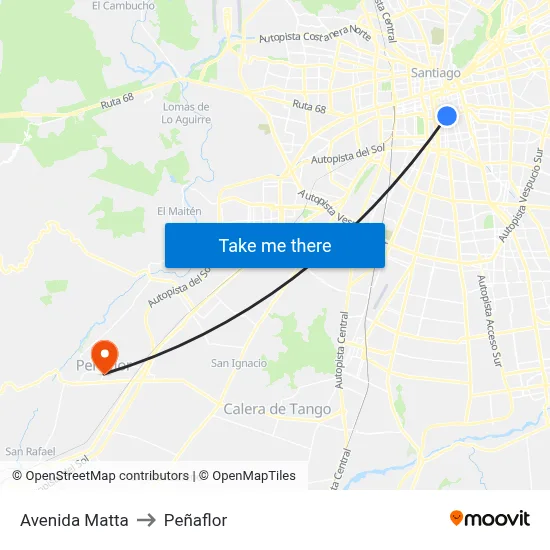Avenida Matta to Peñaflor map
