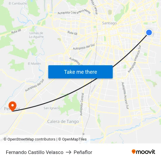 Fernando Castillo Velasco to Peñaflor map