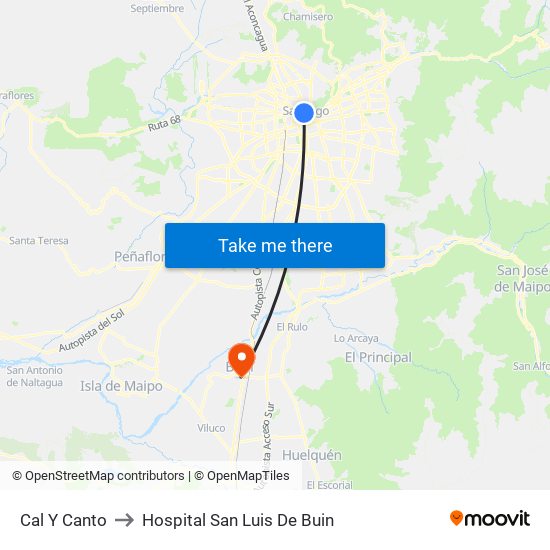 Cal Y Canto to Hospital San Luis De Buin map
