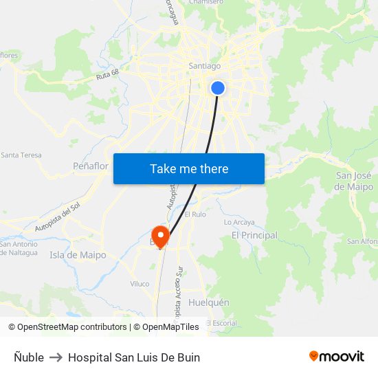 Ñuble to Hospital San Luis De Buin map