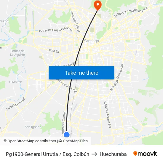 Pg1900-General Urrutia / Esq. Colbún to Huechuraba map