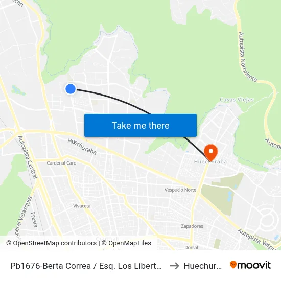 Pb1676-Berta Correa / Esq. Los Libertadores to Huechuraba map
