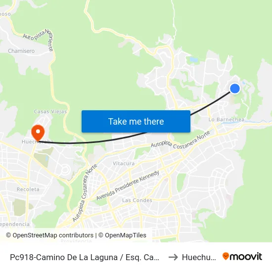 Pc918-Camino De La Laguna / Esq. Camino Del Sol to Huechuraba map