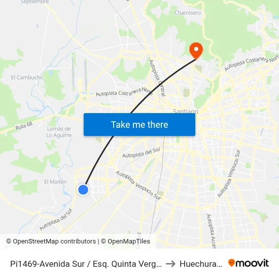 Pi1469-Avenida Sur / Esq. Quinta Vergara to Huechuraba map