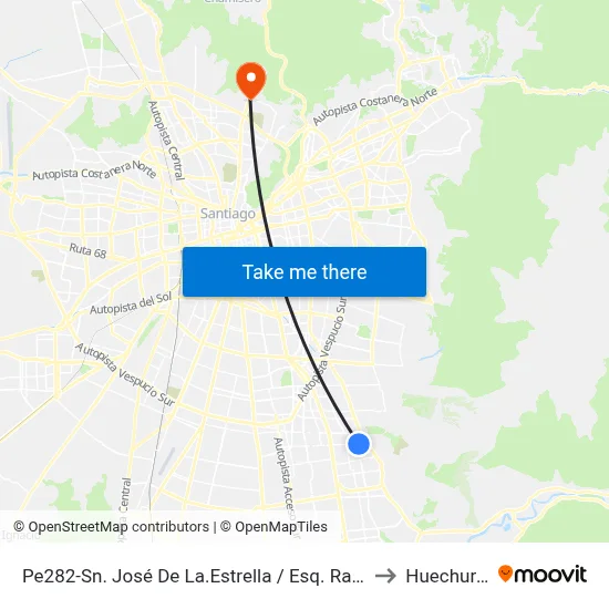 Pe282-Sn. José De La.Estrella / Esq. Ramón Vinay to Huechuraba map