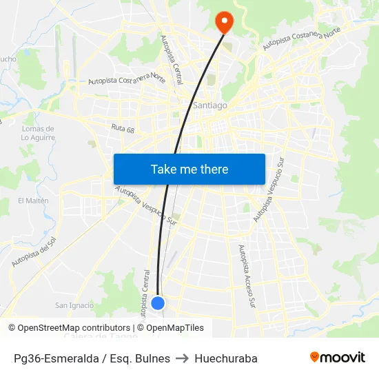 Pg36-Esmeralda / Esq. Bulnes to Huechuraba map