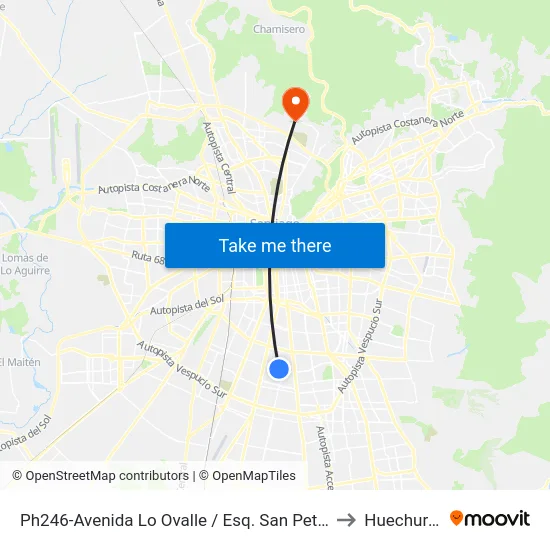 Ph246-Avenida Lo Ovalle / Esq. San Petersburgo to Huechuraba map