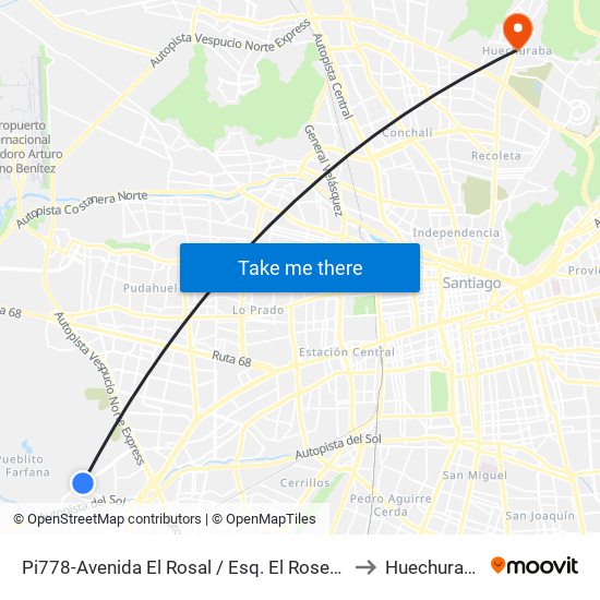 Pi778-Avenida El Rosal / Esq. El Rosedal to Huechuraba map