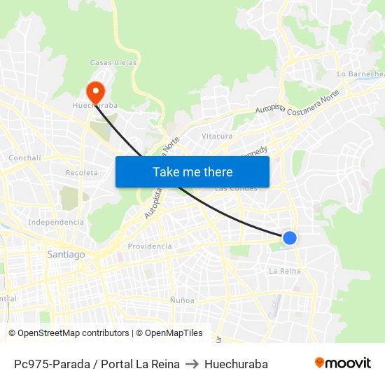 Pc975-Parada / Portal La Reina to Huechuraba map