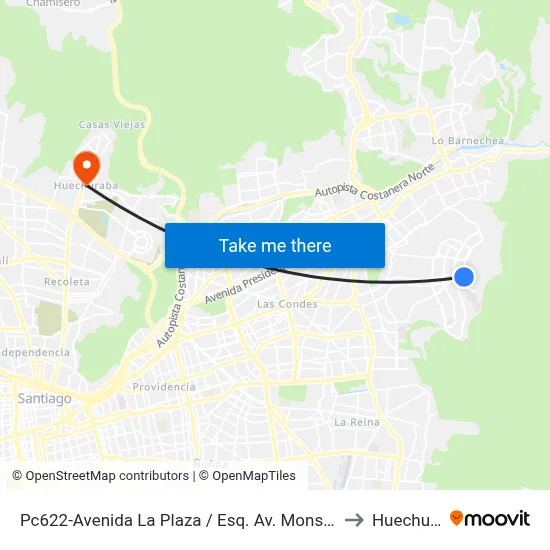 Pc622-Avenida La Plaza / Esq. Av. Mons. A. Del Portillo to Huechuraba map