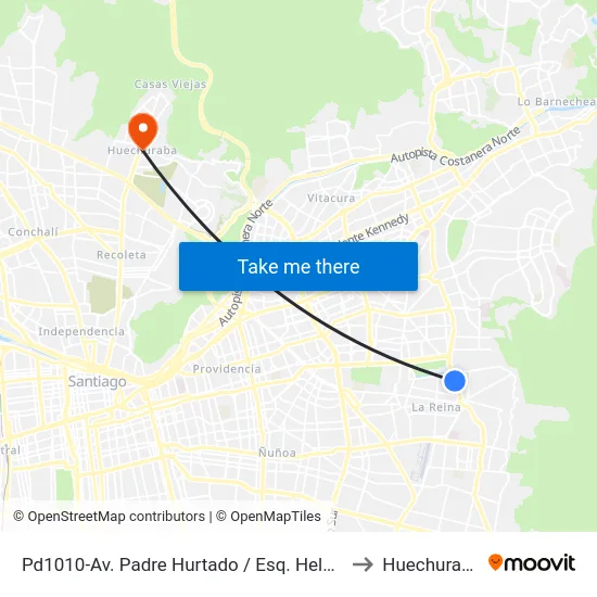 Pd1010-Av. Padre Hurtado / Esq. Helsby to Huechuraba map