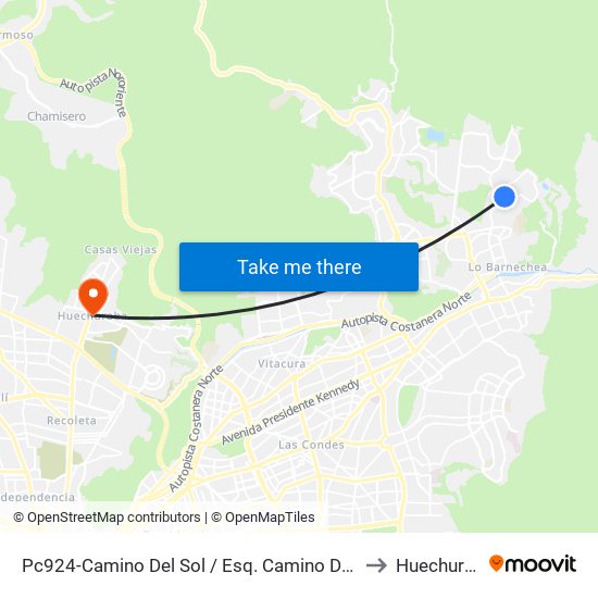 Pc924-Camino Del Sol / Esq. Camino Del Maillín to Huechuraba map