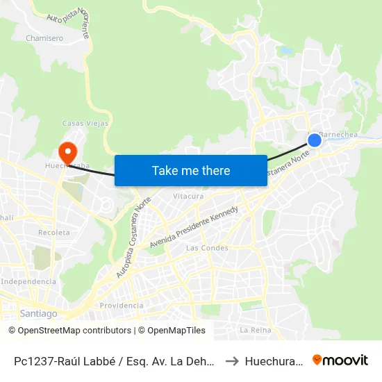 Pc1237-Raúl Labbé / Esq. Av. La Dehesa to Huechuraba map