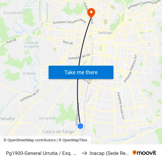 Pg1900-General Urrutia / Esq. Colbún to Inacap (Sede Renca) map