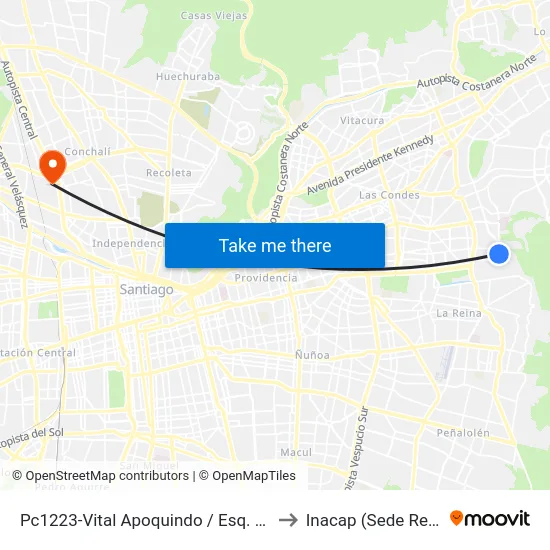 Pc1223-Vital Apoquindo / Esq. Lucaro to Inacap (Sede Renca) map