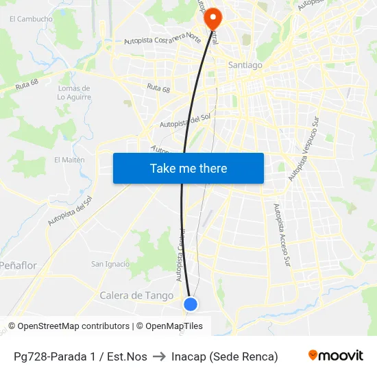 Pg728-Parada 1 / Est.Nos to Inacap (Sede Renca) map
