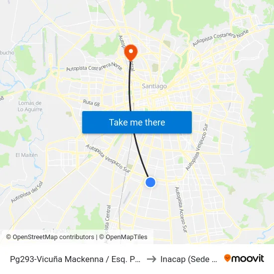 Pg293-Vicuña Mackenna / Esq. Patricio Lynch to Inacap (Sede Renca) map