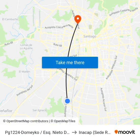 Pg1224-Domeyko / Esq. Nieto De Gaete to Inacap (Sede Renca) map