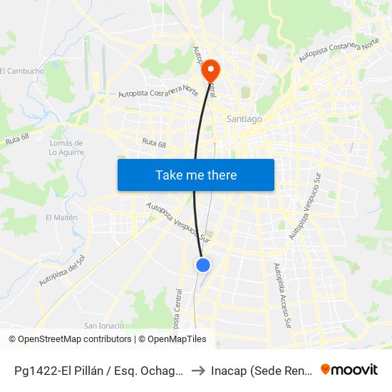 Pg1422-El Pillán / Esq. Ochagavía to Inacap (Sede Renca) map
