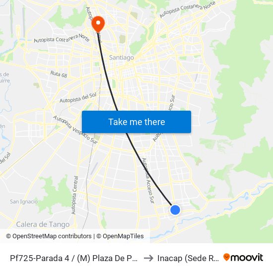 Pf725-Parada 4 / (M) Plaza De Puente Alto to Inacap (Sede Renca) map