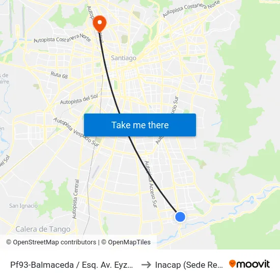 Pf93-Balmaceda / Esq. Av. Eyzaguirre to Inacap (Sede Renca) map