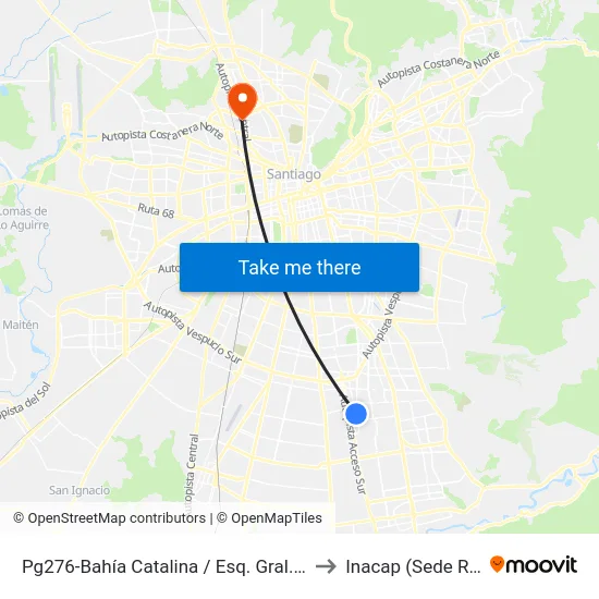 Pg276-Bahía Catalina / Esq. Gral. Arriagada to Inacap (Sede Renca) map