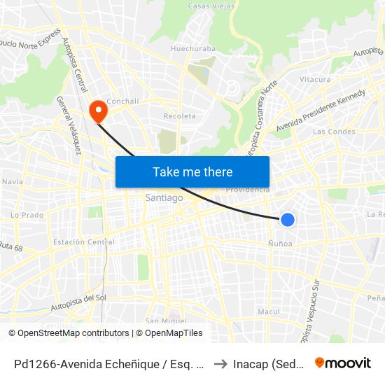 Pd1266-Avenida Echeñique / Esq. Av. Eliécer Parada to Inacap (Sede Renca) map