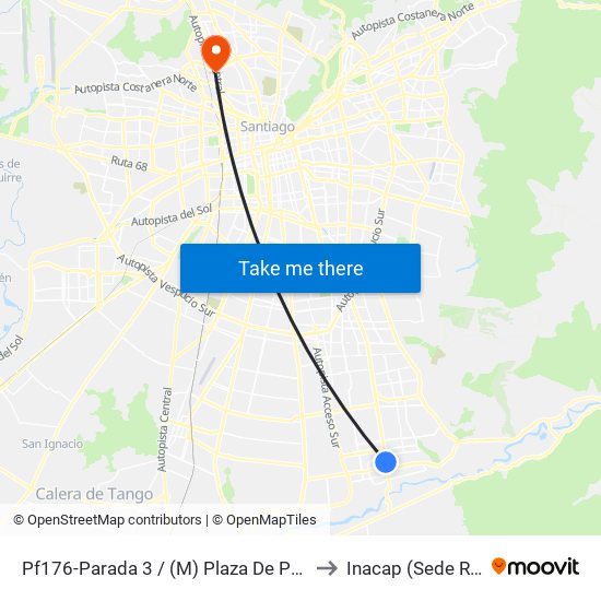 Pf176-Parada 3 / (M) Plaza De Puente Alto to Inacap (Sede Renca) map