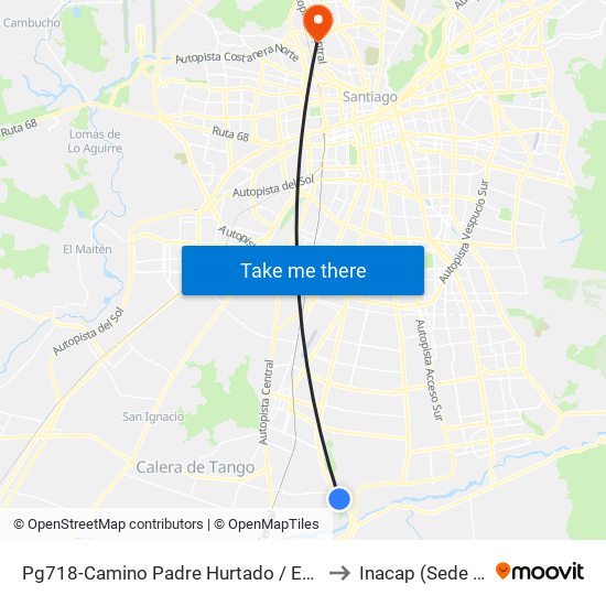 Pg718-Camino Padre Hurtado / Esq. San Adolfo to Inacap (Sede Renca) map