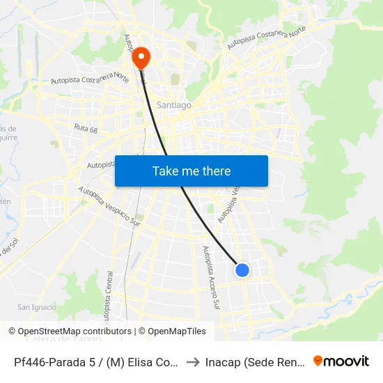 Pf446-Parada 5 / (M) Elisa Correa to Inacap (Sede Renca) map